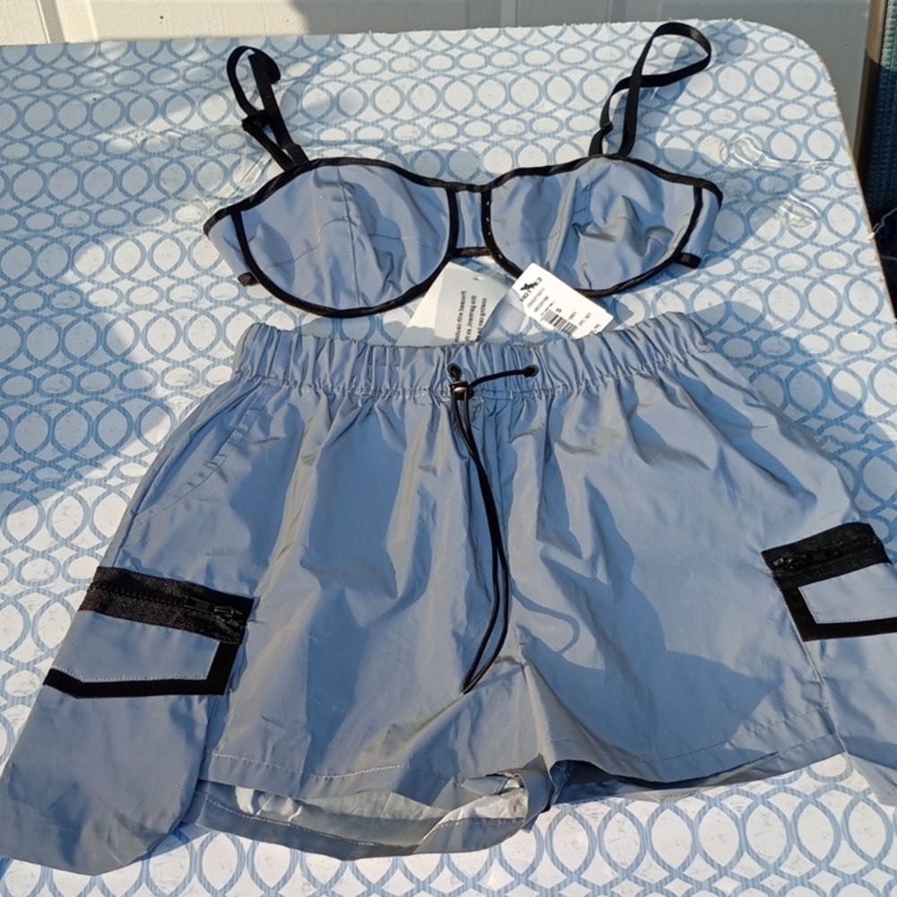 Hot & Delicious Light Gray Bra and Shorts Set